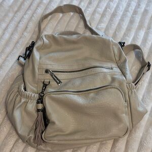 Elegant Cream Leather Women's Bag